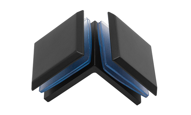 Коннектор для душевой кабины стекло-стекло 90°, 45х45, черный, t735 BZn 5 Коннектор для душевой кабины стекло-стекло 90°, 45х45, черный, t735 BZn 5