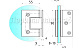 Петля для душевой кабины стена-стекло 90° 90х55 мм шлифованная t305-2 SSS